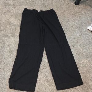 a new day Black Linen Blend Elastic Waist Pants